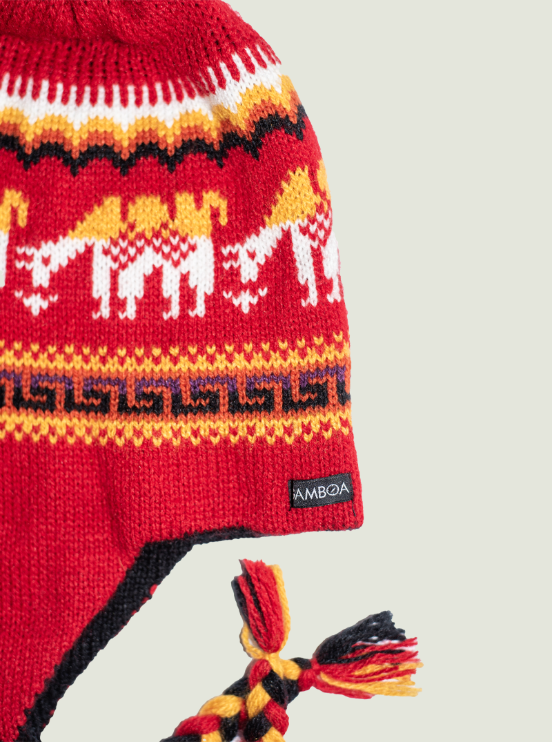 Reversible Red Alpaca Hat