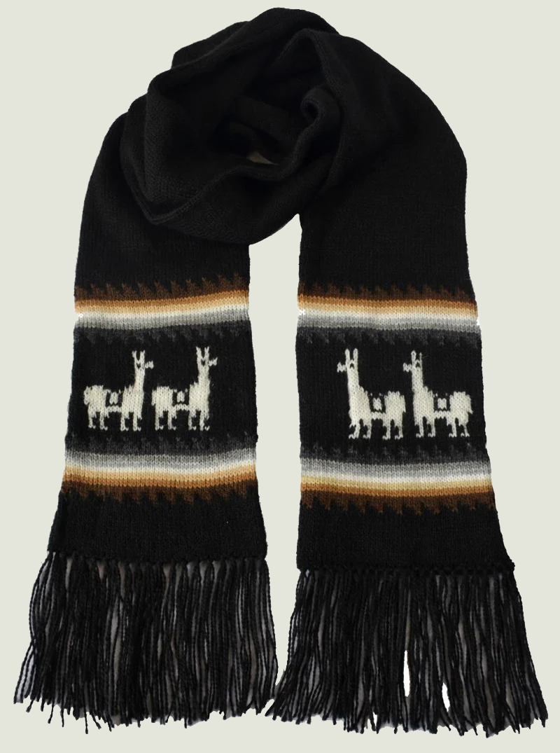Andean Black Alpaca Scarf
