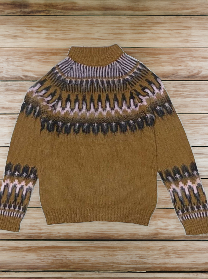 Fair Isle Ski Alpaca Sweater for Women