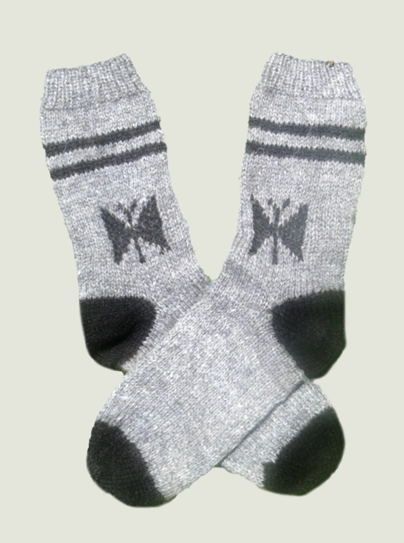 Gray and Black Alpaca Socks
