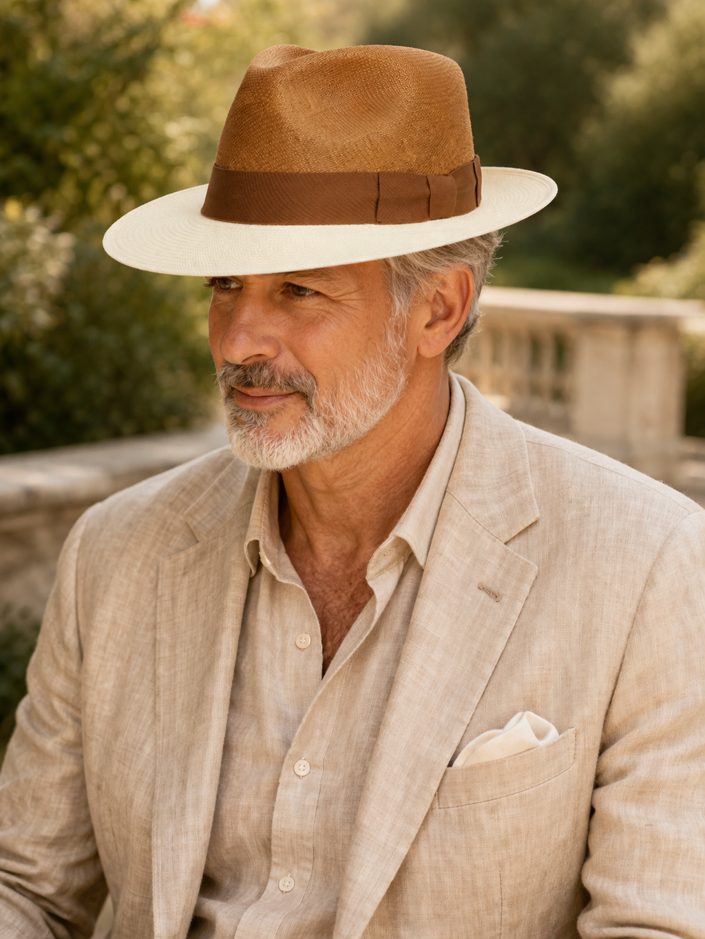 Bicolor Fedora Panama Hat - Habano & Natural | The Color Edit