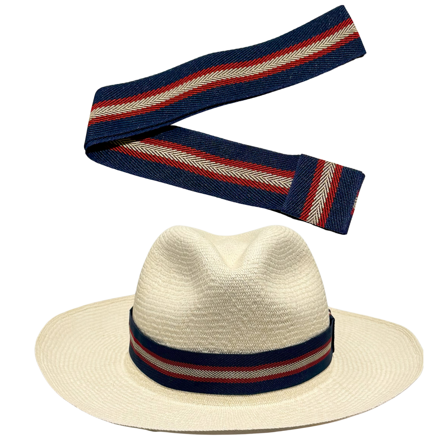 Striped Hat Band - Blue & Red