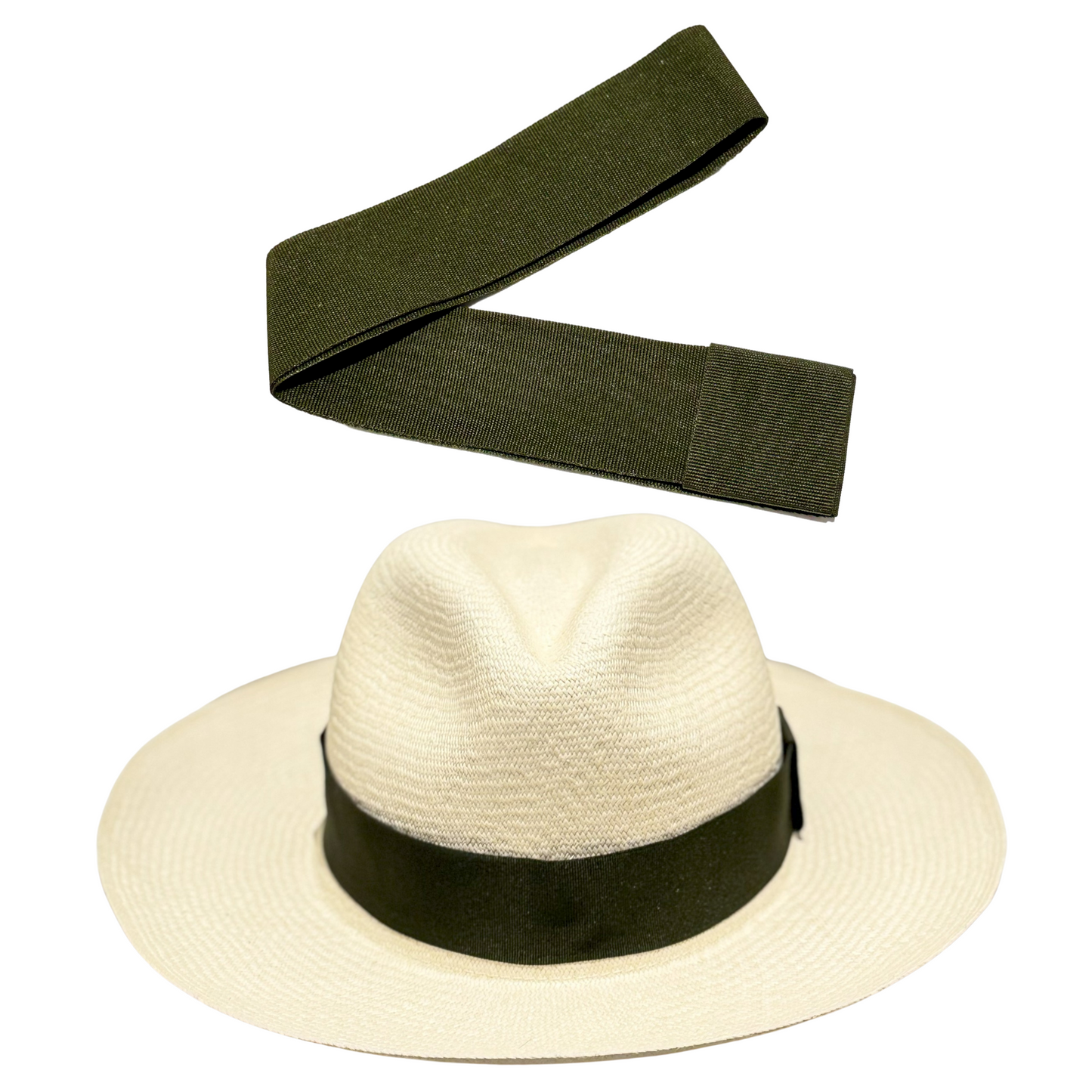 Standard Hat Band for Panama Hat - Olive