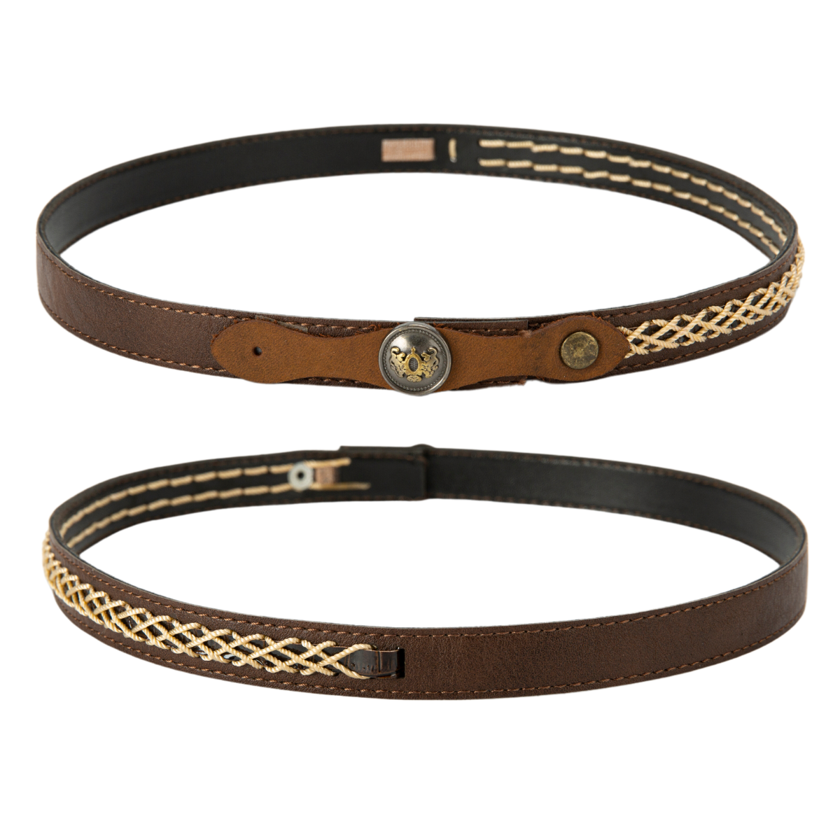 Fascia per Cappello Western - Stile Cowboy - Marrone e Bianco