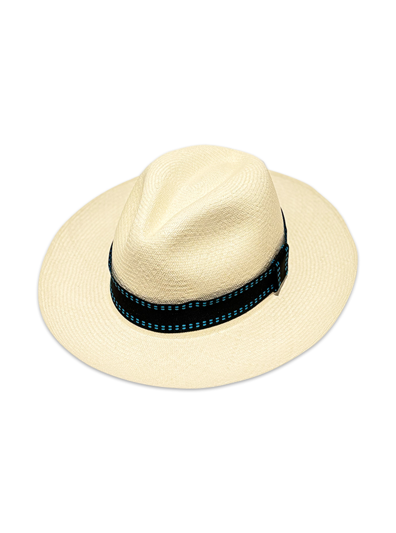 Standard Panama Hat Band - Black & Blue