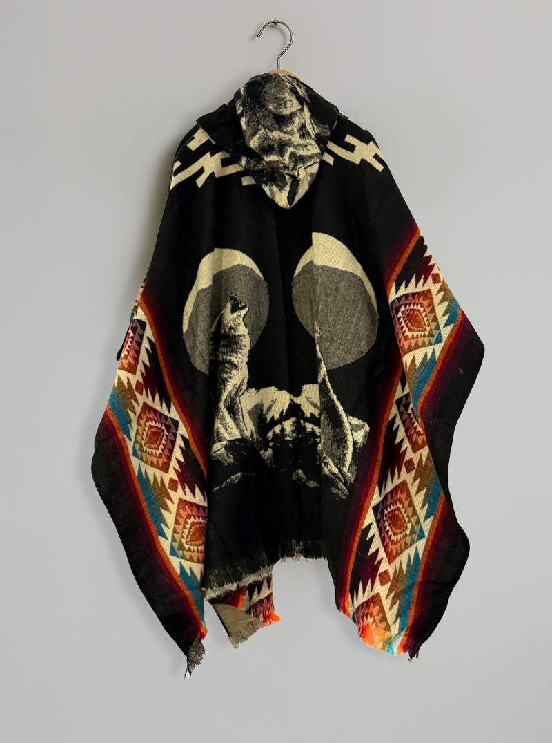 Mexican Poncho for Men | Two Wolves & Colors