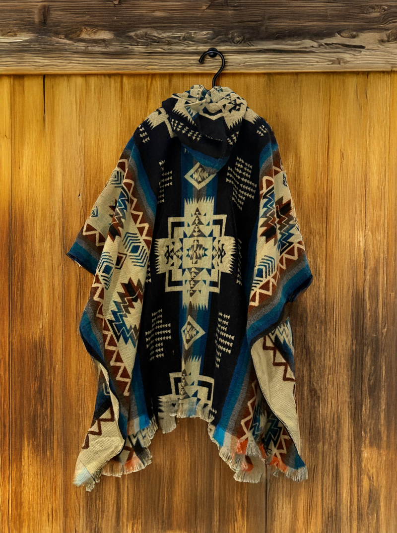 Authentic Mexican Serape Poncho | Tribal Patterns