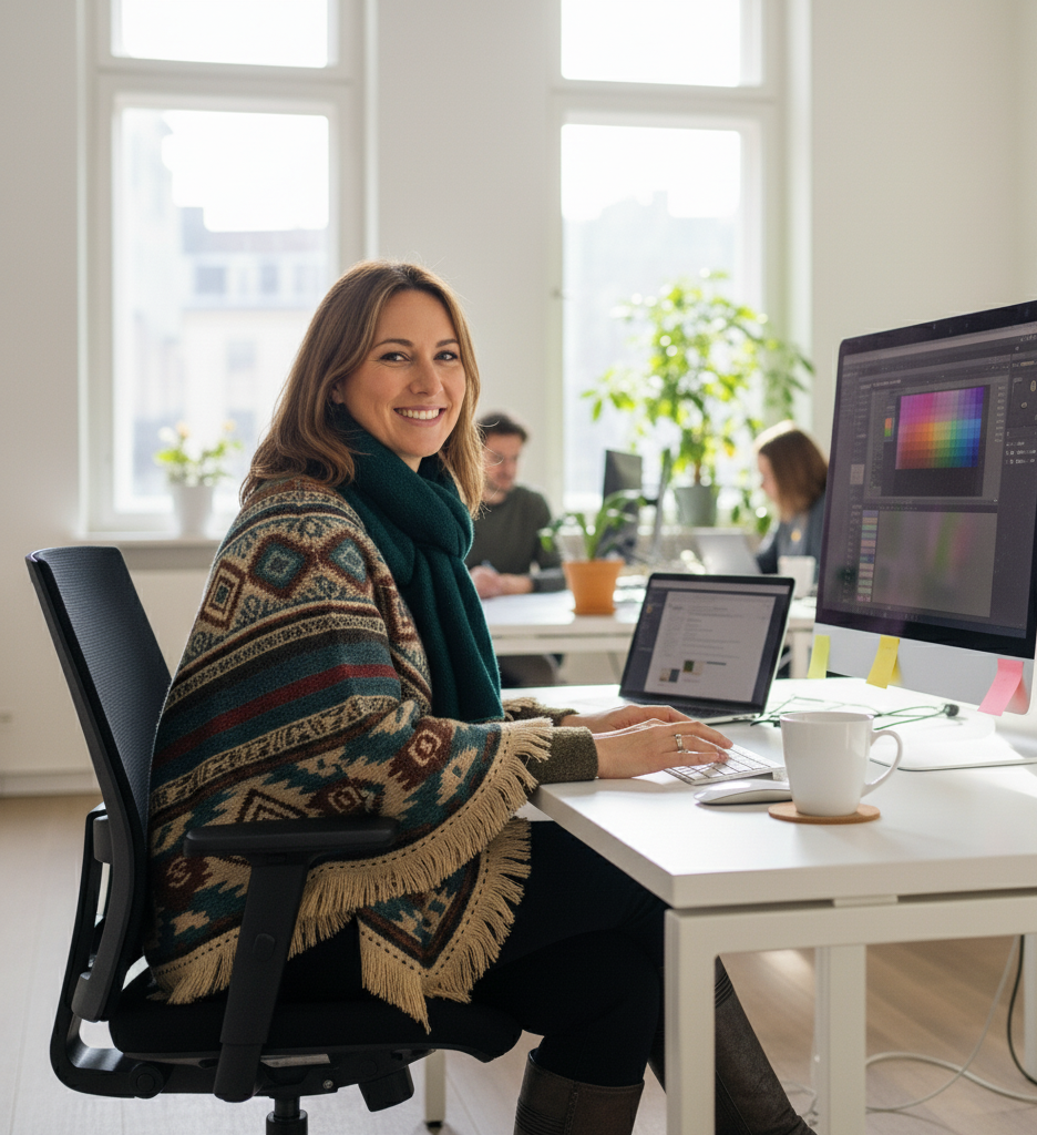 Mexican Poncho for Women | Geometric Style