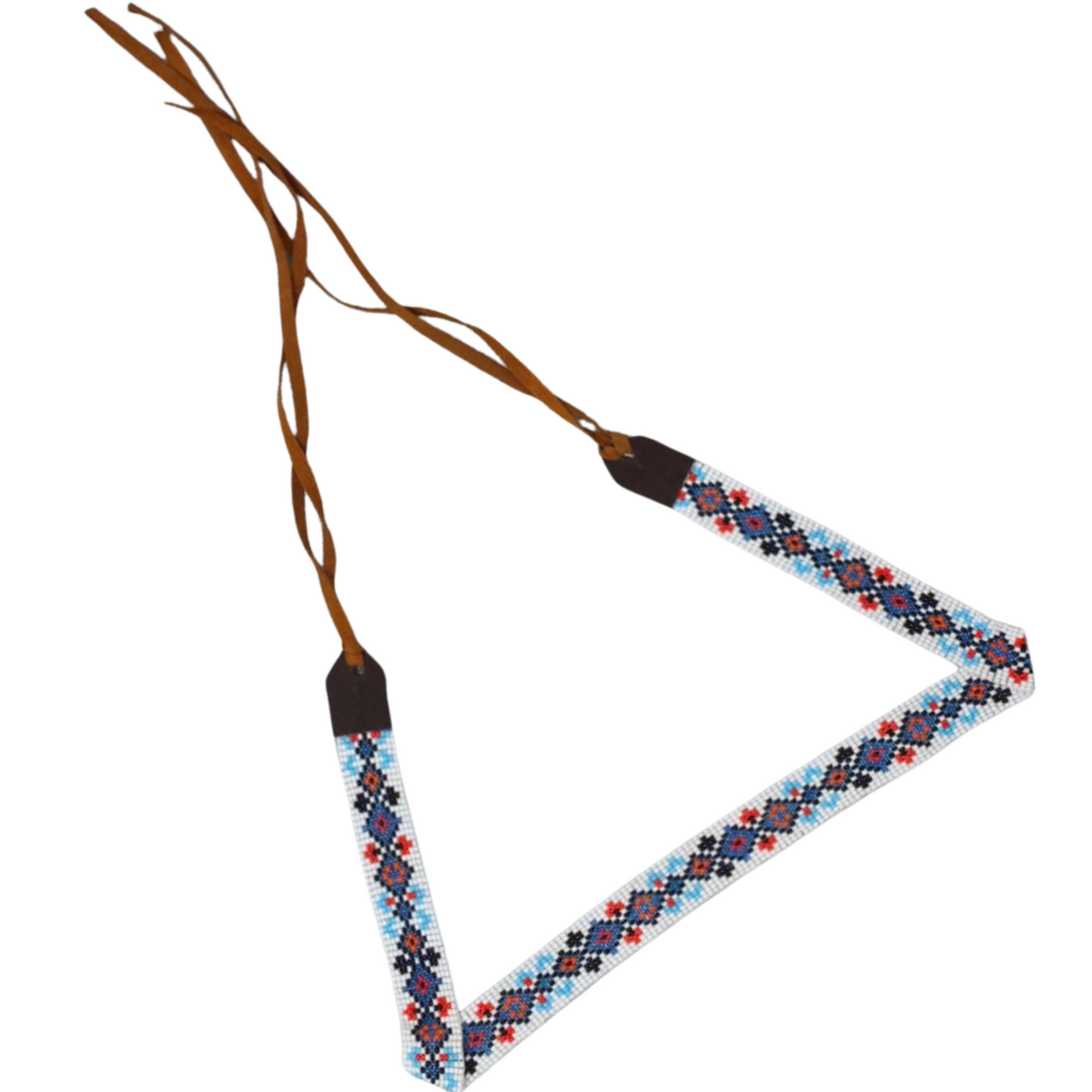 Western Beaded Hat Band with Colorful Diamonds