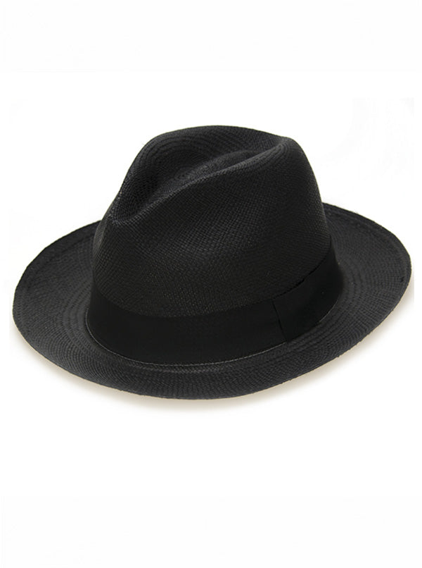 Gamboa Panama Men's Panama Hat Black Fedora Hat - Main Image