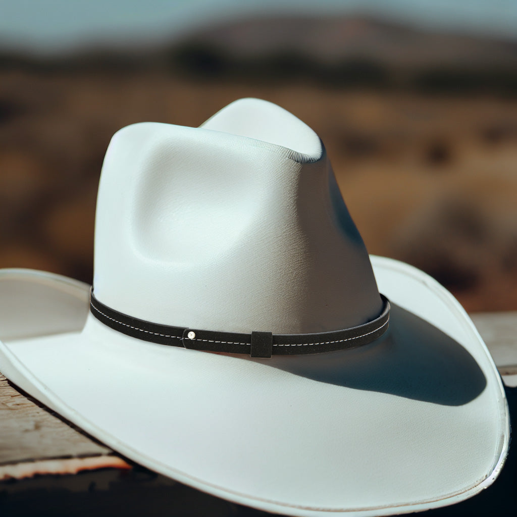 West Hat Band - Cowboy Hat Band - Leather Like Black