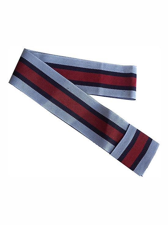 Striped Standard Panama Hat Band - Gray and Red