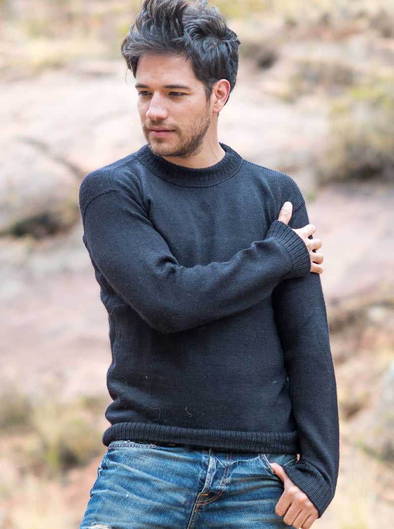 Alpakapullover schwarz