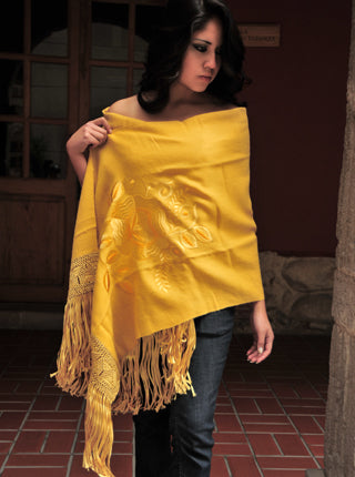 Schulterumhang Baby Alpaka- Weiss Offener Poncho