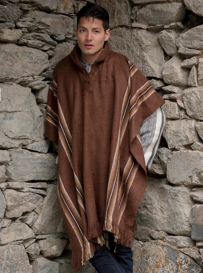 Alpaca Poncho for Men Hooded – Gamboa