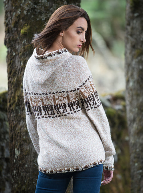 Alpaka Natürlich Llamita Strickjacke - Cayubaba