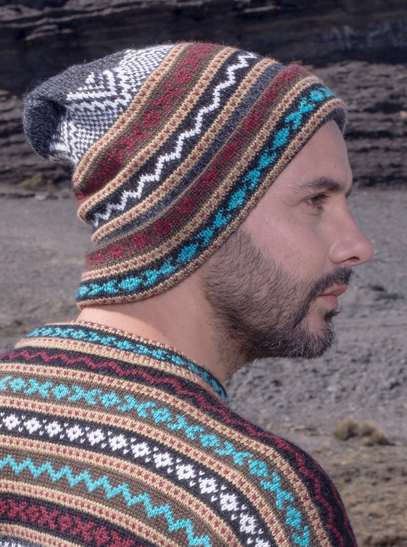 Gorro de Alpaca con diseño Andino