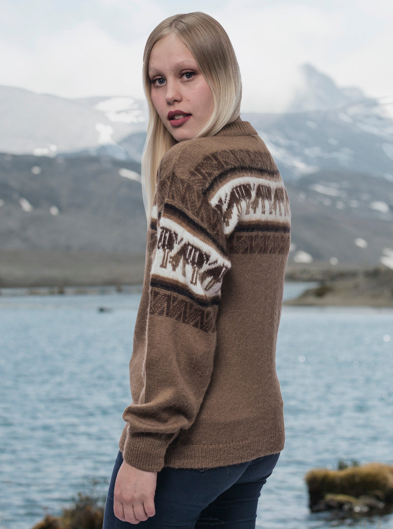 Brown Alpaca Sweater for Women