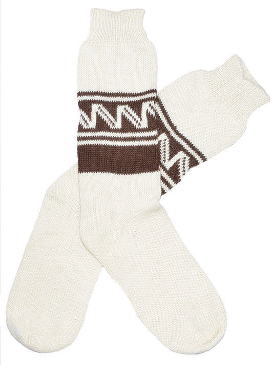 White and Brown Alpaca Socks