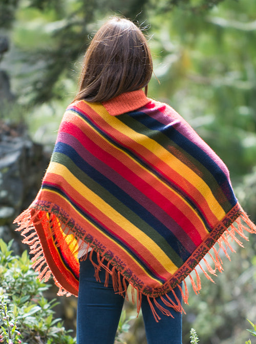 Poncho a Rayas Multicolor