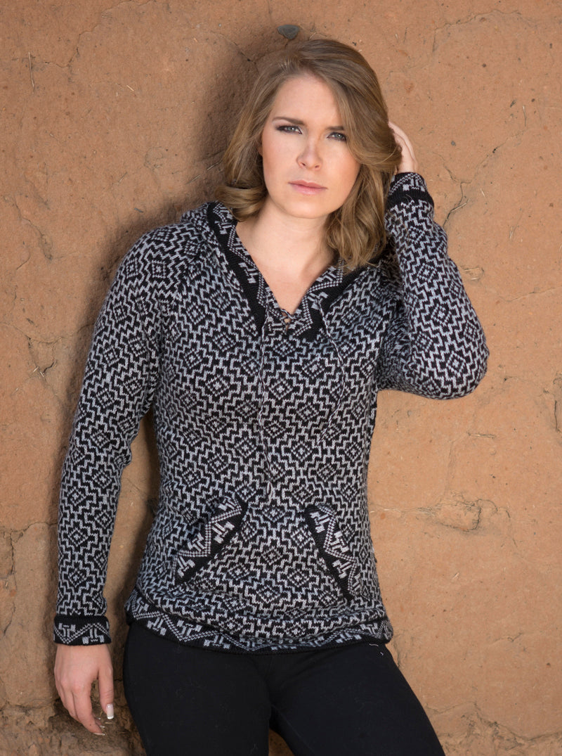 Suéter Negro de Alpaca Cruz de los Andes