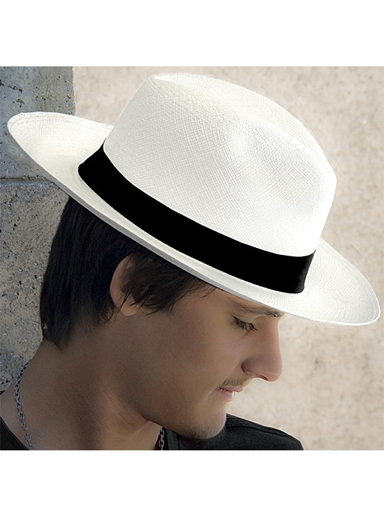 Sombrero de Panamá Blanco Fedora Tuis Grado 3-4