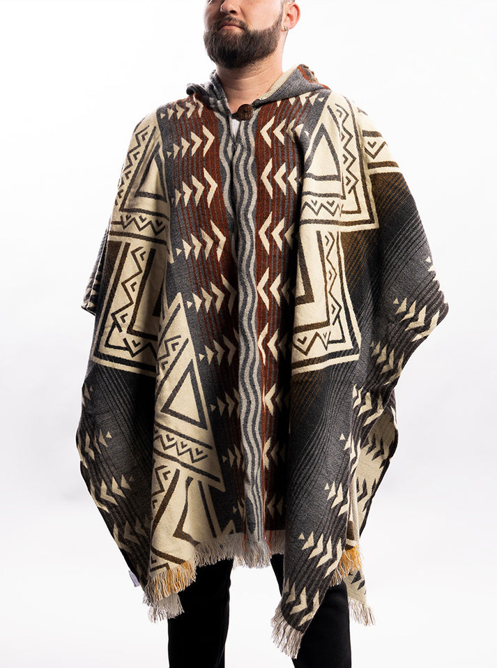 Mexican Poncho for Men | Aztek Style to Beat the Cold | Gamboa