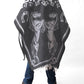 Men's Mexican Poncho - Two Horses - GREY