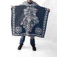 Men's Poncho in Mexican Style - Escudo Nacional - BLUE