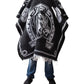 Men's Mexican Poncho - Two Horses - BLACK