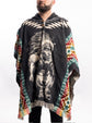 Mexican Poncho for Men | Black and Colors Aztek Style | Gamboa