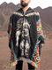 Mexican Poncho for Men | Black and Colors Aztek Style | Gamboa
