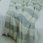 Striped Alpaca Throw Blanket with Fringes | White and Grey