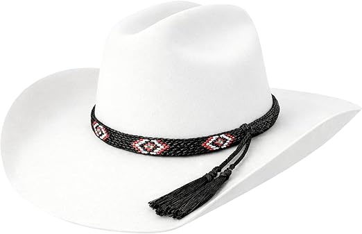 Genuine Horsehair Hat Band - Beaded Design