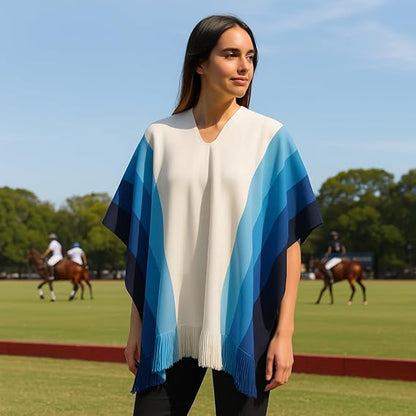 Argentinian Flag-Inspired Poncho
