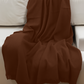 Alpaca Throw Blanket | Dark Brown with Fringes