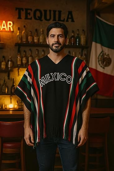 Authentic Mexican Flag Poncho