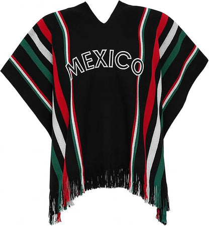 Authentic Mexican Flag Poncho
