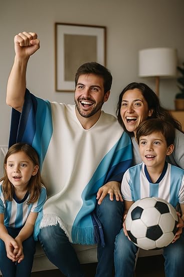 Argentinian Flag-Inspired Poncho