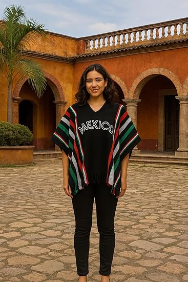 Authentic Mexican Flag Poncho