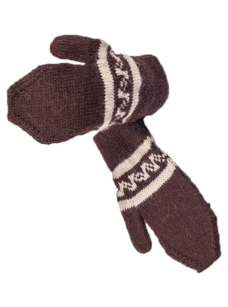 Cozy Alpaca Mittens | Black & Red