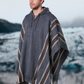 Mens Poncho With Brown Lines