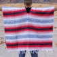 Colorful Mexican Poncho | Striped Poncho | Red