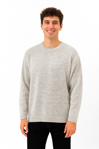 Unisex Alpaca Blend Sweater | Light Gray Melange