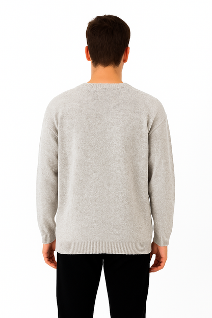 Unisex Alpaca Blend Sweater | Light Gray Melange