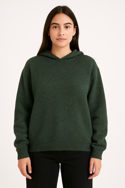 Unisex Alpaca Hoodie in Forest Green