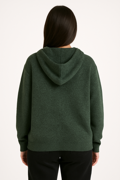Unisex Alpaca Hoodie in Forest Green