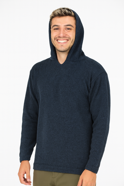 Unisex Alpaca Blend Hoodie – Navy Blue