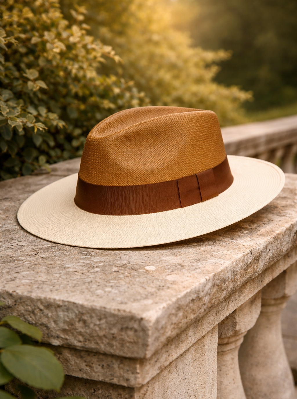 Bicolor Fedora Panama Hat - Habano & Natural | The Color Edit