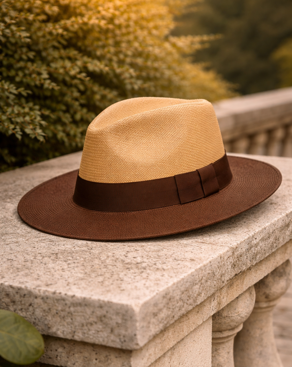 Bicolor Fedora Panama Hat - Toasted Beige & Coffee | The 